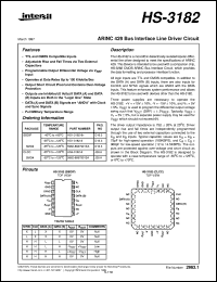 HS-3182 datasheet: ARINC 429 Bus Interface Line Driver Circuit HS-3182