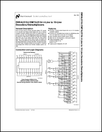 DM54LS154J/883 datasheet: 4-Line to 16-Line Decoder/Demultiplexer DM54LS154J/883