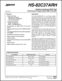 HS-82C37ARH datasheet: Radiation Hardened CMOS High Performance Programmable DMA Controller HS-82C37ARH