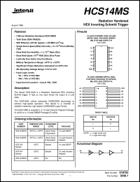 HCS14MS datasheet: Radiation Hardened HEX Inverting Schmitt Trigger HCS14MS