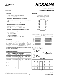 HCS20MS datasheet: Radiation Hardened Dual 4-Input NAND Gate HCS20MS