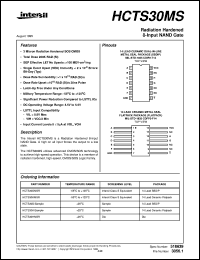 HCTS30MS datasheet: Radiation Hardened 8-Input NAND Gate HCTS30MS