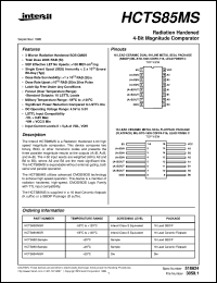 HCTS85MS datasheet: Radiation Hardened 4-Bit Magnitude Comparator HCTS85MS