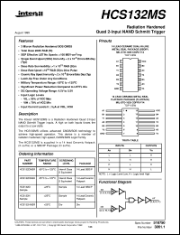 HCS132MS datasheet: Radiation Hardened Quad 2-Input NAND Schmitt Trigger HCS132MS