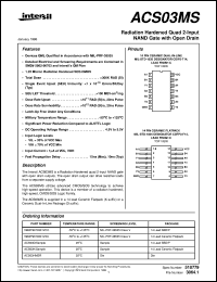 ACS03MS datasheet: Radiation Hardened Quad 2-Input NAND Gate with Open Drain ACS03MS