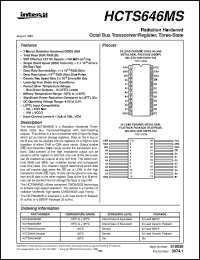 HCTS646MS datasheet: Radiation Hardened Octal Bus Transceiver/Register, Three-State HCTS646MS
