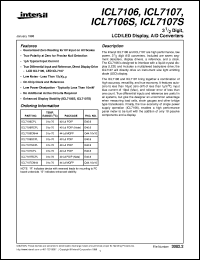 ICL7106 datasheet: 3 ^1/_2 Digit, LCD/LED Display, A/D Converters ICL7106