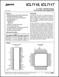 ICL7116 datasheet: 3 ^1/_2 Digit, LCD/LED Display, A/D Converter with Display Hold ICL7116