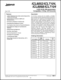 ICL8068/ICL7104 datasheet: 14-Bit/16-Bit, Microprocessor-Compatible, 2-Chip, A/D Converter ICL8068/ICL7104