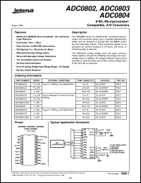 ADC0802 datasheet: 8-Bit, Microprocessor-Compatible, A/D Converters ADC0802