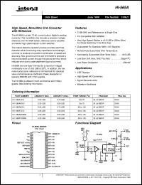 HI-565A datasheet: High Speed, Monolithic D/A Converter with Reference HI-565A