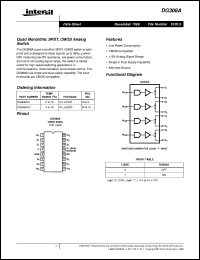 DG308A datasheet: Quad Monolithic SPST, CMOS Analog Switch DG308A