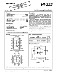HI-222 datasheet: High Frequency/Video Switch HI-222