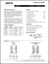 HI-301 datasheet: CMOS Analog Switches HI-301