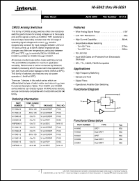 HI-5043 datasheet: CMOS Analog Switches HI-5043