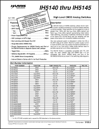 IH5144 datasheet: High-Level CMOS Analog Switches IH5144