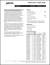 HI-509 datasheet: Single 16 and 8/Differential 8-Channel and 4-Channel CMOS Analog Multiplexers HI-509