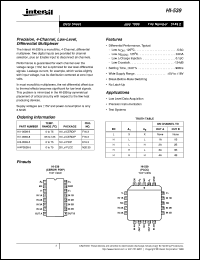 HI-539 datasheet: Precision, 4-Channel, Low-Level, Differential Multiplexer HI-539