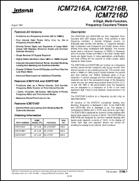 ICM7216A datasheet: 8-Digit, Multi-Function, Frequency Counters/Timers ICM7216A
