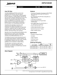 HSP43168/883 datasheet: Dual FIR Filter HSP43168/883