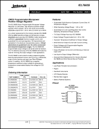 ICL7663S datasheet: CMOS Programmable Micropower Positive Voltage Regulator ICL7663S