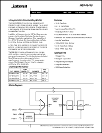 HSP48410 datasheet: Histogrammer/Accumulating Buffer HSP48410