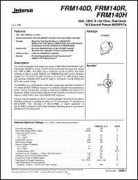 FRM140D datasheet: 23A, 100V, 0.130 Ohm, Rad Hard, N-Channel Power MOSFETs FRM140D