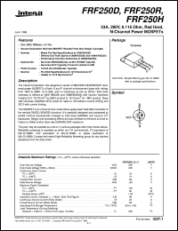 FRF250D datasheet: 23A, 200V, 0.115 Ohm, Rad Hard, N-Channel Power MOSFETs FRF250D