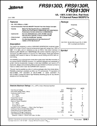 FRS9130H datasheet: 6A, -100V, 0.565 Ohm, Rad Hard, P-Channel Power MOSFETs FRS9130H