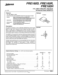 FRE160D datasheet: 41A, 100V, 0.050 Ohm, Rad Hard, N-Channel Power MOSFETs FRE160D
