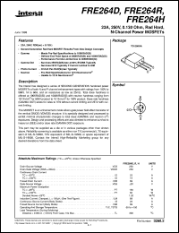 FRE264H datasheet: 23A, 250V, 0.130 Ohm, Rad Hard, N-Channel Power MOSFETs FRE264H