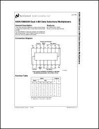 DM9309J/883 datasheet: Dual 1-of-4 Line Data Selector/Multiplexer with Complementary Outputs DM9309J/883