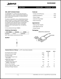 RURG3020 datasheet: 30A, 200V Ultrafast Diode RURG3020