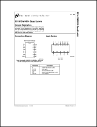 DM9314J/883 datasheet: Quad Latch DM9314J/883