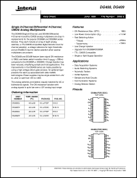 DG409 datasheet: Single 8-Channel/Differential 4-Channel, CMOS Analog Multiplexers DG409