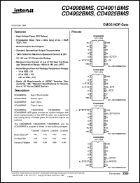 CD4000BMS datasheet: Radiation Hardened CMOS NOR Gate CD4000BMS