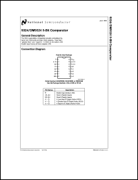 DM9324J/883 datasheet: 5-Bit Comparator DM9324J/883