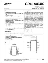 CD4018BMS datasheet: Radiation Hardened CMOS Presettable Divide-By- N Counter CD4018BMS