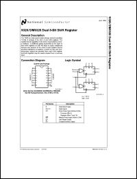 DM9328W/883 datasheet: Dual 8-Bit Shift Register DM9328W/883