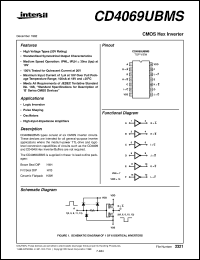 CD4069UBMS datasheet: Radiation Hardened CMOS Hex Inverter CD4069UBMS