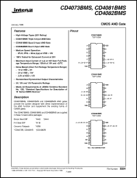 CD4082BMS datasheet: Radiation Hardened CMOS AND Gate CD4082BMS