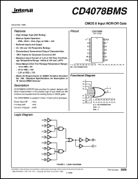 CD4078BMS datasheet: Radiation Hardened CMOS 8 Input NOR/OR Gate CD4078BMS