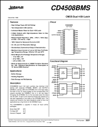 CD4508BMS datasheet: Radiation Hardened CMOS Dual 4-Bit Latch CD4508BMS