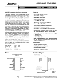 CD4516BMS datasheet: Radiation Hardened CMOS Presettable Up/Down Counters CD4516BMS