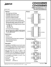 CD4556BMS datasheet: Radiation Hardened CMOS Dual Binary to 1 of 4 Decoder/Demultiplexers CD4556BMS