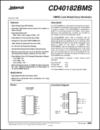 CD40182BMS datasheet: Radiation Hardened CMOS Look-Ahead Carry Generator CD40182BMS