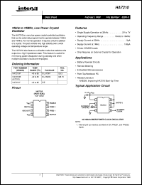 HA7210 datasheet: 10kHz to 10MHz, Low Power Crystal Oscillator HA7210