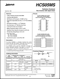 HCS05MS datasheet: Radiation Hardened Hex Inverter with Open Drain HCS05MS