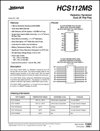 HCS112MS datasheet: Radiation Hardened Dual JK Flip-Flop HCS112MS
