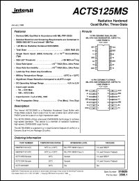 ACTS125MS datasheet: Radiation Hardened Quad Buffer, Three-State ACTS125MS